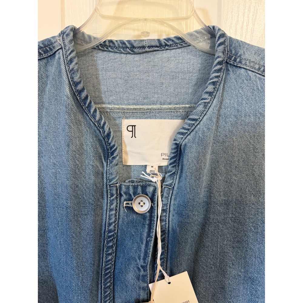Pilcro Anthropologie Denim Chore Jacket Utility Oversized Lightwash New M. - Picture 4 of 7